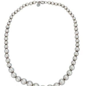 Tiffany & Co Sterling Silver Graduated Bead Necklace 925 Classic Chain 27.9g